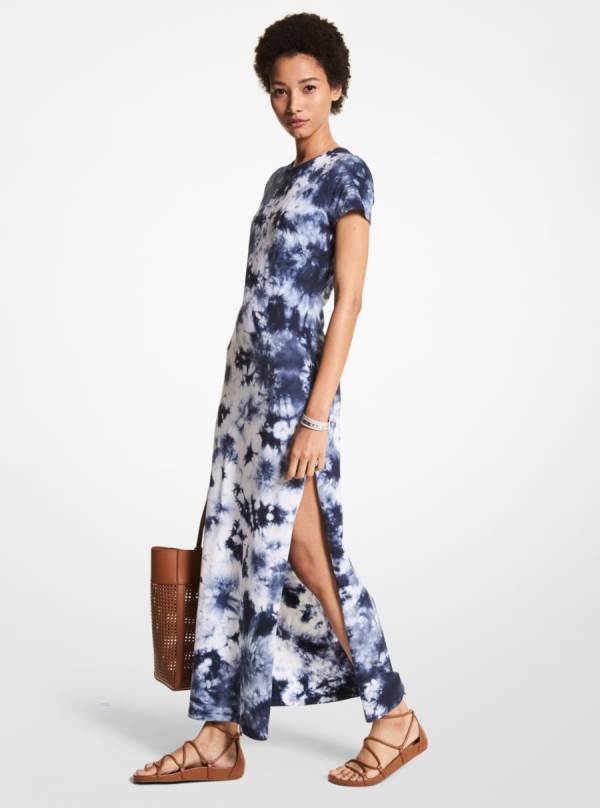 Damske Saty Michael Kors Tie Dye Organic Cotton Blend T-Shirt Modre - Oblecenie Michael Kors Sleva | VOEWU-5820